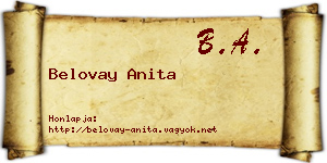 Belovay Anita névjegykártya